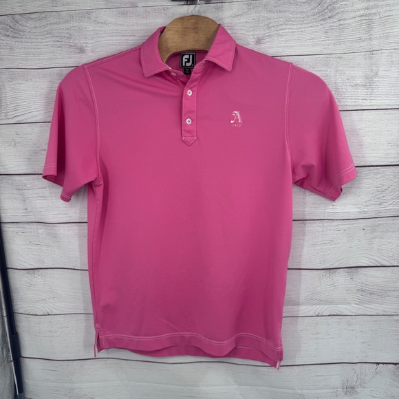 FootJoy Golf Polo Athletic Fit Pink Short Sleeve Golf Shirt‎ Medium Performance - Picture 2 of 8